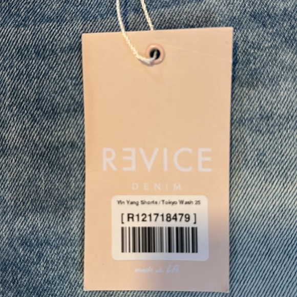 Revice Yin Yang Split Shorts Womens 25 Zip Around High Rise Distressed Jean - Picture 5 of 7